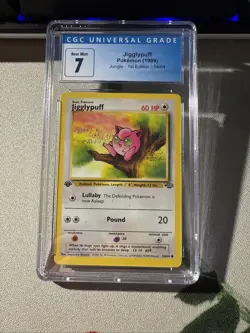 Pokemon TCG Jigglypuff 1st Edition Jungle Card 54/64 Regular Common CGC 7 - Image 1