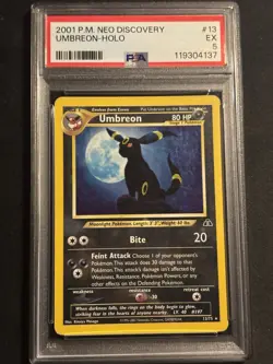 Pokemon TCG Umbreon Neo Discovery Holo Rare Card 13/75 Psa 5 - Image 1