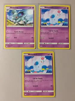 Nidorina 55/181 & 2x Nidoran 54/181 Pokemon card SM Team Up NM - Image 1
