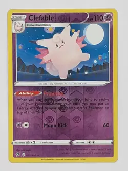 Clefable 075/192 Reverse Holo Rebel Clash Pokemon Card NM - Image 1