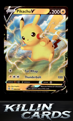 Pikachu V 086/264 Pokemon Ultra Rare SWSH08: Fusion Strike Card NM - Image 1