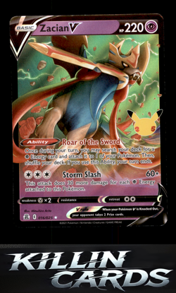 Zacian V 016/025 Pokemon Ultra Rare Celebrations Card NM - Image 1