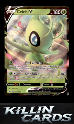 Celebi V 001/202 Pokemon Ultra Rare SWSH01: Sword & Shield Base Set Card NM - Image 1