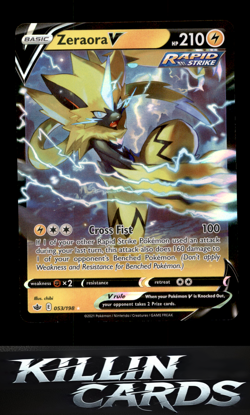 Zeraora V 053/198 Pokemon Ultra Rare SWSH06: Chilling Reign Card NM - Image 1