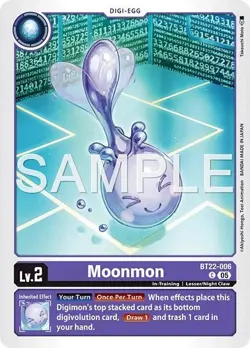 1x BT22-006 Moonmon Cyber Eden Digimon Card Game x1 - Image 1
