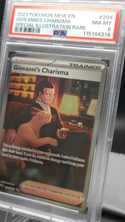 Giovanni's Charisma 204/165 PSA 8 Special Art Rare SAR 151 Pokemon TCG Card - Image 2