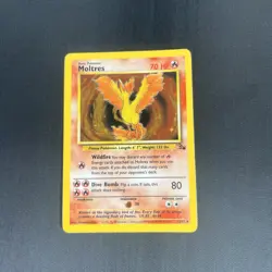 Moltres 12/62 Fossil Holo Rare Vintage Pokemon Card MP - Image 1