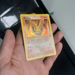 Moltres 12/62 Fossil Holo Rare Vintage Pokemon Card MP - Image 4