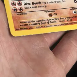 Moltres 12/62 Fossil Holo Rare Vintage Pokemon Card MP - Image 5