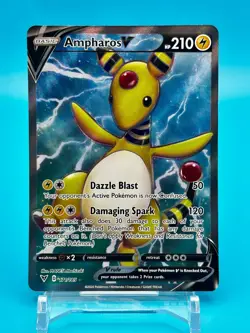 Ampharos V Holo Pokemon Card Vivid Voltage #171 - Near Mint Ultra Rare Full Art - Image 1
