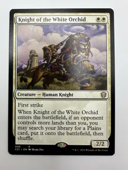 MTG TCG Knight of the White Orchid Commander 2021 Regular - Image 1
