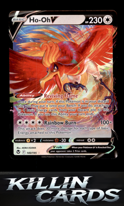 Ho-Oh V 140/195 Pokemon Ultra Rare SWSH12: Silver Tempest Card NM - Image 1