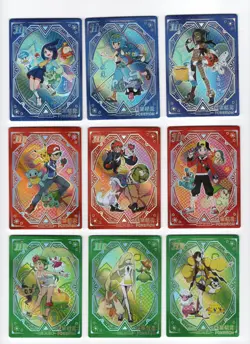 Pokemon Eif Lot HR Trainer Cards Holo Foil Ash Raihan Lana Ethan Lusamine Mallow - Image 2