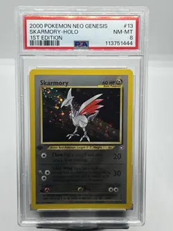 Pokemon TCG Skarmory 1st Edition 13/111 Neo Genesis Holo Rare PSA 8 - Image 1