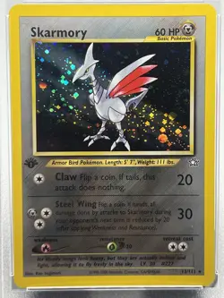 Pokemon TCG Skarmory 1st Edition 13/111 Neo Genesis Holo Rare PSA 8 - Image 2