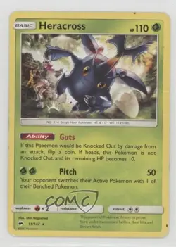 Heracross Pokemon Sun & Moon Burning Shadows #11 1bu3 - Image 1