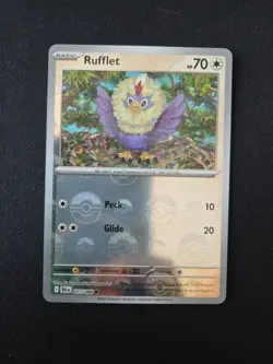 Rufflet Pokeball Pattern Holo SV: Black Bolt 077/086 Pokemon Card (English) - Image 1