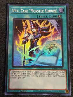 Spell Card Monster Reborn - INFO-EN099 - Super Rare 1st Edition NM - Image 1