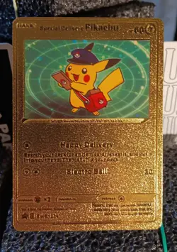 Pokemon Special Delivery Pikachu Gold Foil Fan Art Pokemon Card SWSH074 - Image 1
