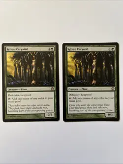 Sylvan Caryatid Theros Regular (MP) SET OF 2 MTG Playing Cards - Image 1