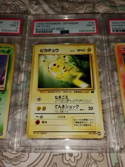 Pokemon JAPANESE Ivysaur Pikachu Magmar Bulbasaur Deck PSA 9 MINT 3 Card Lot - Image 3