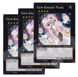 Yugioh - Gem Knight Pearl x 3 - 1st Edition NM - Plus Free Holographic Card - Image 1