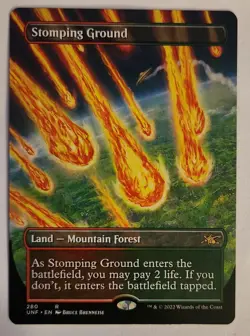 Stomping Ground Borderless MTG UNF 280 NM Planetary Shock Land Rare Unfinity - Image 1