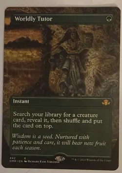 Worldly Tutor Borderless MTG DMR 442 NM Game Changer EDH Staple Unplayed Rare - Image 1
