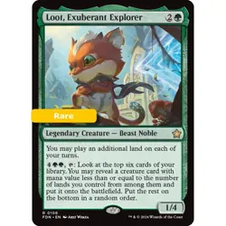 MTG Loot, Exuberant Explorer FDN Rare Legendary Creature - Beast Noble NM - Image 1