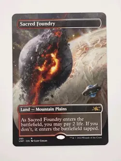 MTG Sacred Foundry *BORDERLESS* Unfinity 285 NM - Image 1