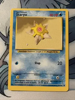 Staryu 65/102 4th Print 1999-2000 Common Base Set Pokemon Card TCG Miscut Error - Image 1