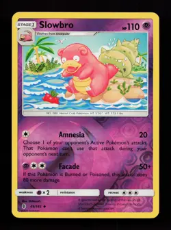 Slowbro 49/145 Reverse Holo SM - Guardians Rising Pokemon Card - Image 1