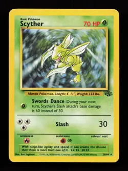 Scyther 26/64 Rare Jungle Non Holo Pokemon Card - Image 1