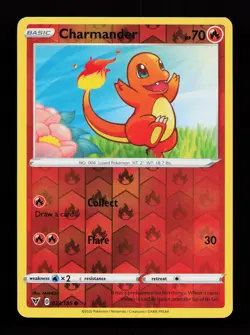 Charmander 023/185 Reverse Holo SWSH04: Vivid Voltage Pokemon Card - Image 1