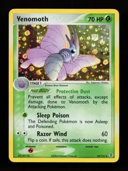 Venomoth 49/112 Reverse Holo FireRed & LeafGreen Pokemon Card - Image 1