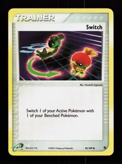 Switch 92/109 Common Ruby and Sapphire Reverse Holo Pokemon Card - Image 1