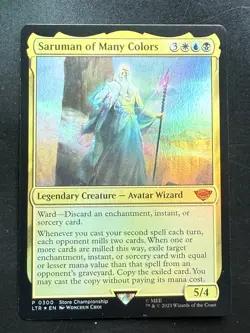 MTG LoTR Foil Store Championship Winner Promo Saruman of Many Colors NM English - Image 1
