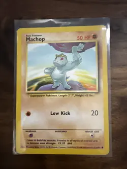 Pokemon TCG Base Set Unlimited Machop - 52/102 - MP - Image 1
