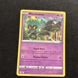 Marshadow 080/203 Cosmo Holo with swirl Swsh07: Evolving Skies Pokemon TCG Card - Image 1