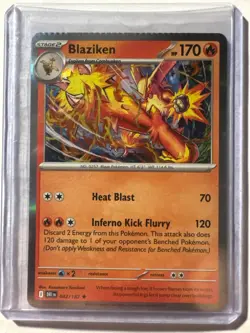 Blaziken 042/182 Sv10: Destined Rivals Holo Pokemon Cards With Toploader - Image 1
