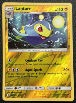 Lanturn 50/149 Sun & Moon Base Reverse Holo Rare LP Pokemon 2017 - Image 1