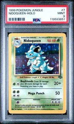1999 POKEMON Card JUNGLE #23 NIDOQUEEN UNLIMITED HOLO MINT PSA 9 Vintage - Image 1