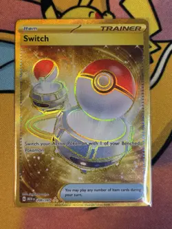 Switch 206/165 Scarlet & Violet 151 Gold Hyper Rare Pokemon Card Mint - Image 1