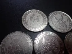 Pokemon Card Meiji Promo Battle Coin x5 Scyther Pinsir Nidoking Evolutions #5466 - Image 2