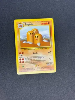Pokemon Dugtrio 19/102 Base Set Non-Holo WOTC Vintage Card LP VGC - Image 1