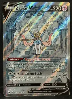 Pokemon 2023 Sword & Shield Crown Zenith #GG48 Zacian V Full Art Holo Rare NM - Image 1