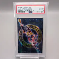 YuGiOh PSA8 Dark Magician Girl DDM Dungeon Dice Promo 2001 Blue Secret Japanese - Image 1