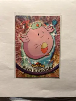2000 Vintage Topps Pokemon Card, Chansey #113, TV Animation Edition Blue Logo LP - Image 1