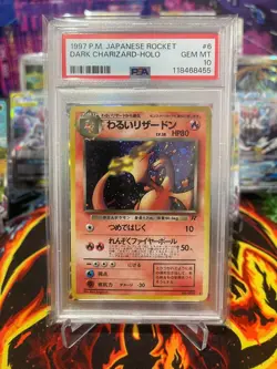 PSA 10 DARK CHARIZARD NO. 006 TEAM ROCKET JAPANESE HOLO POKEMON CARD - Image 1