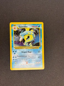 Pokemon Gyarados 6/102 Base Set Holo Rare WOTC Vintage Card LP VGC - Image 1